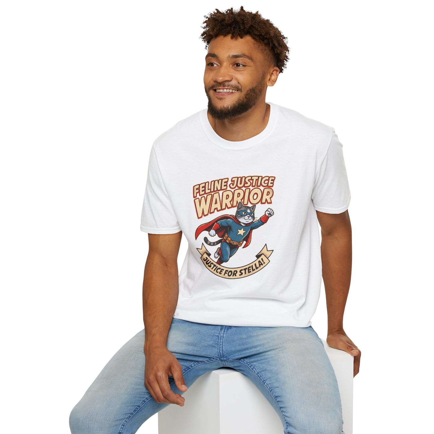 Feline Justice Warrior Vintage Comic Character T-Shirt