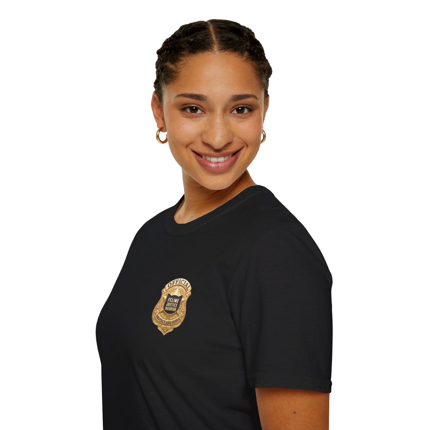 Feline Justice Warrior Gold Badge T-Shirt