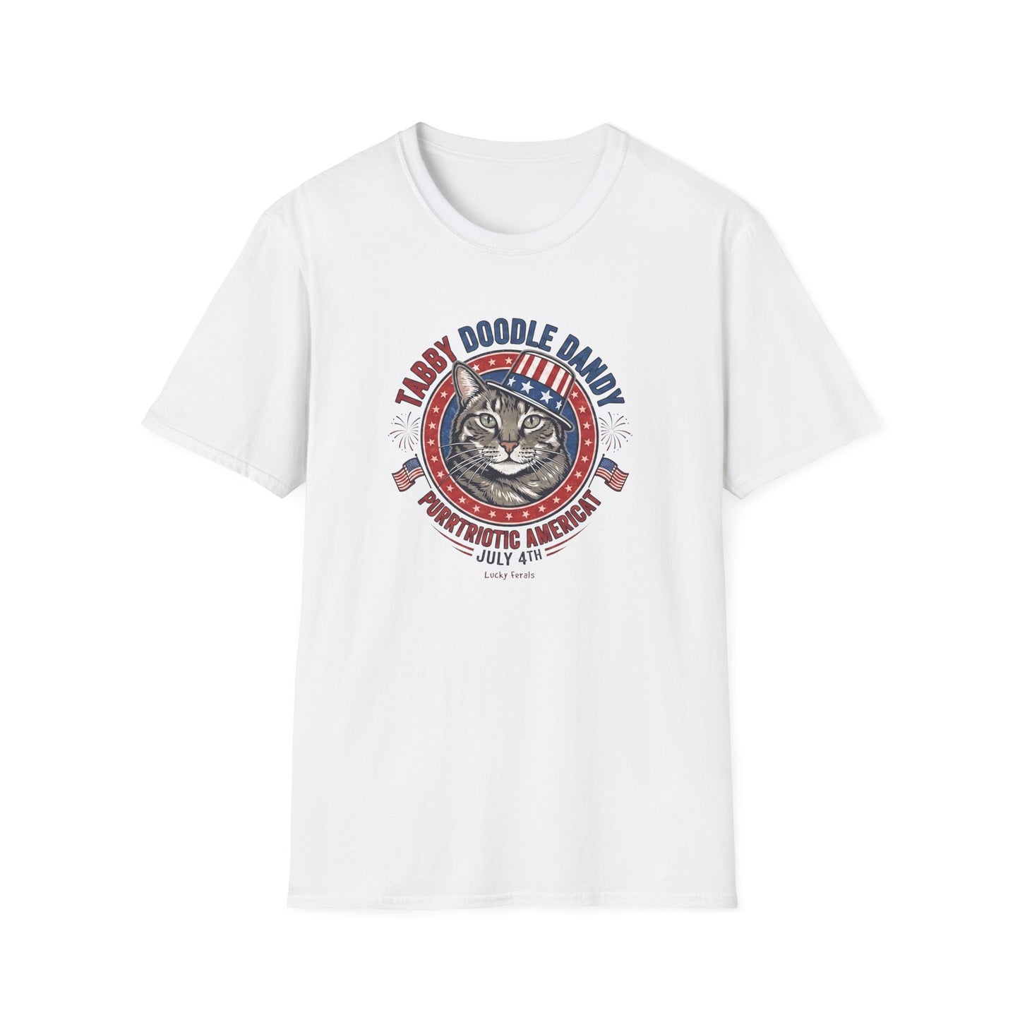 Tabby Doodle Dandy Patriotic Cat T-Shirt