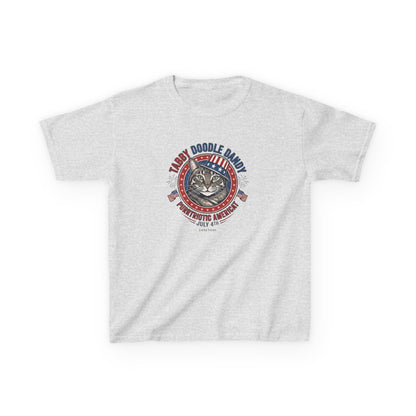 Kids Tabby Doodle Daddy Patriotic Cat T-Shirt