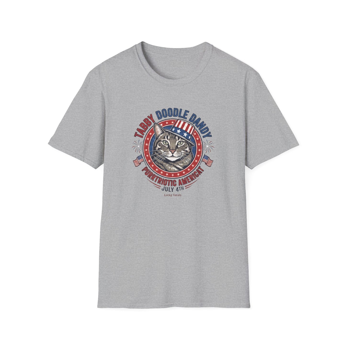Tabby Doodle Dandy Patriotic Cat T-Shirt