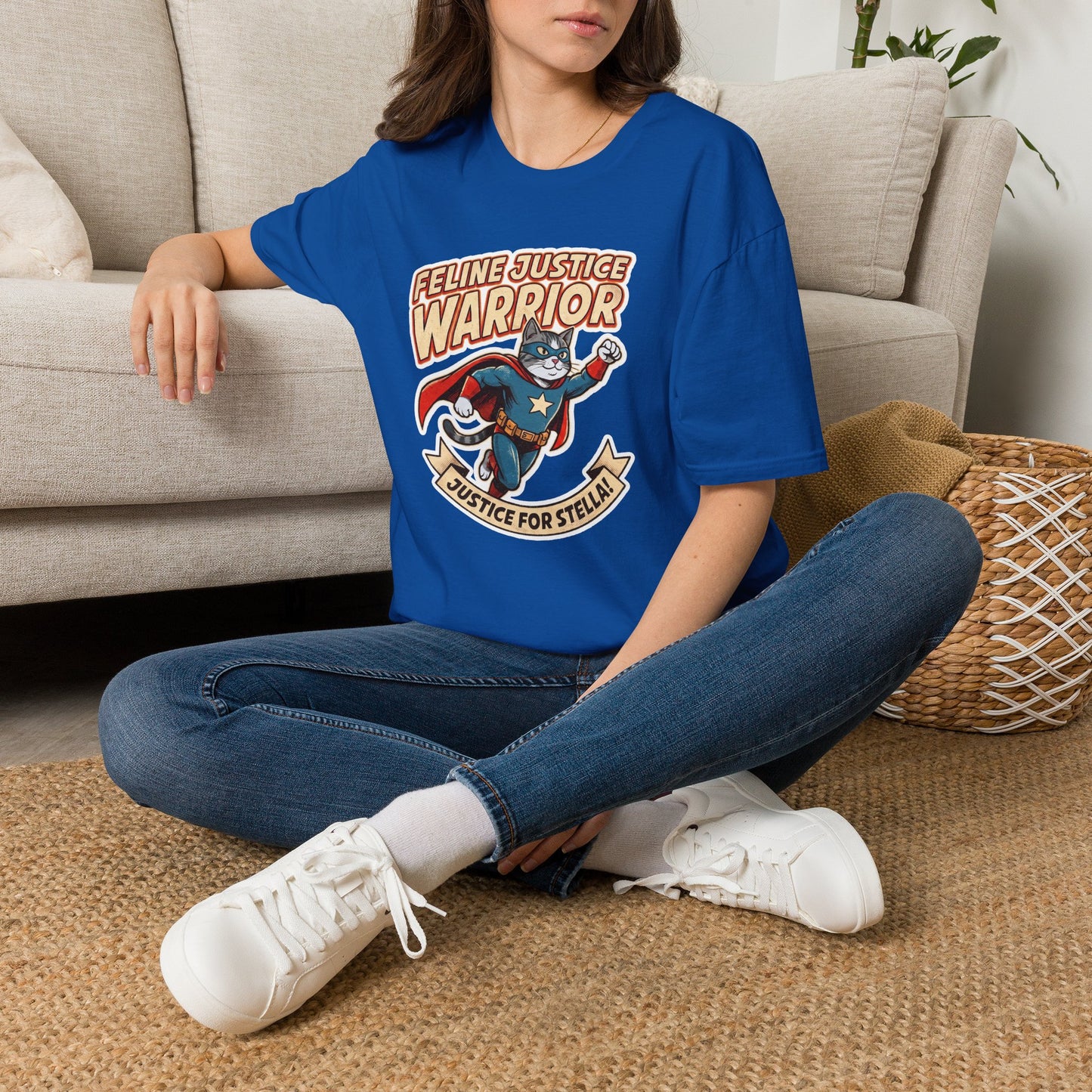 Feline Justice Warrior Vintage Comic Character T-Shirt