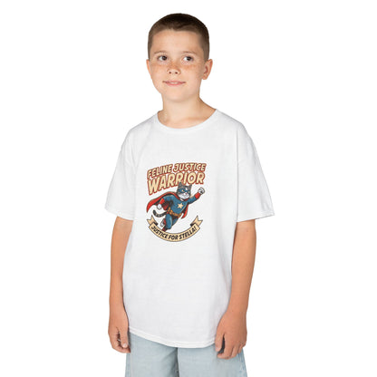 Kids — Feline Justice Warrior Vintage Comic Character T-Shirt