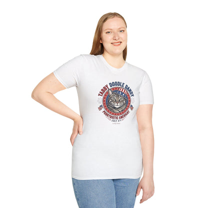 Tabby Doodle Dandy Patriotic Cat T-Shirt