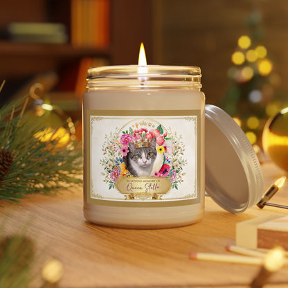 Queen Stella Memorial Soy Candle — 9oz Jar with White Lid