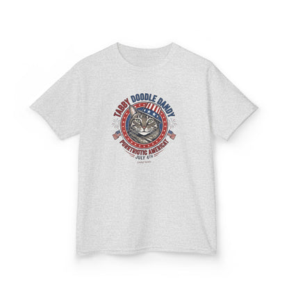 Kids Tabby Doodle Daddy Patriotic Cat T-Shirt