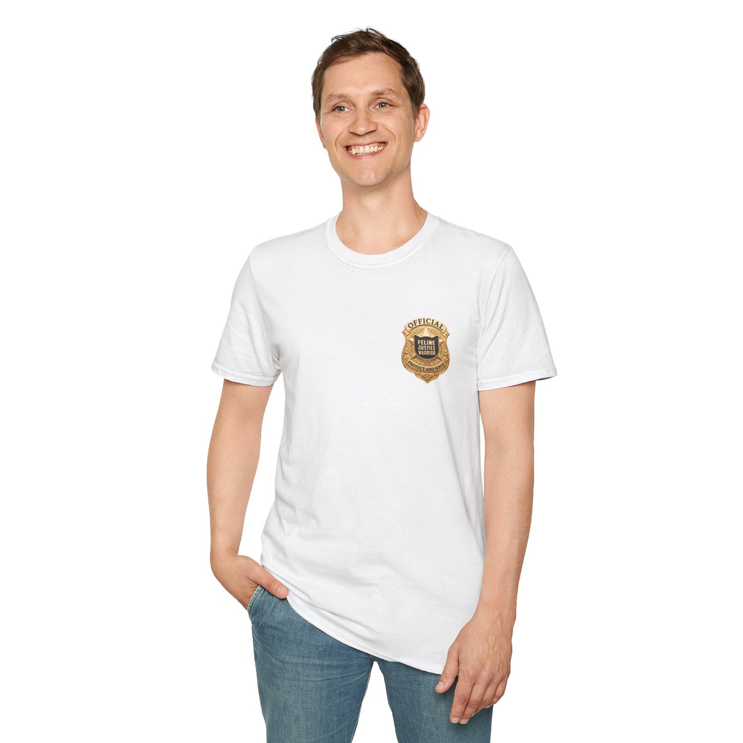 Feline Justice Warrior Gold Badge T-Shirt