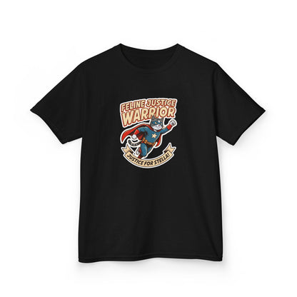 Kids — Feline Justice Warrior Vintage Comic Character T-Shirt