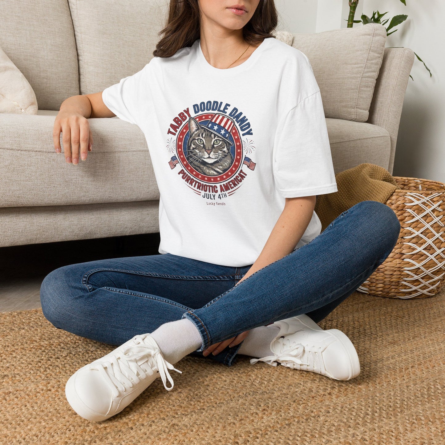 Tabby Doodle Dandy Patriotic Cat T-Shirt