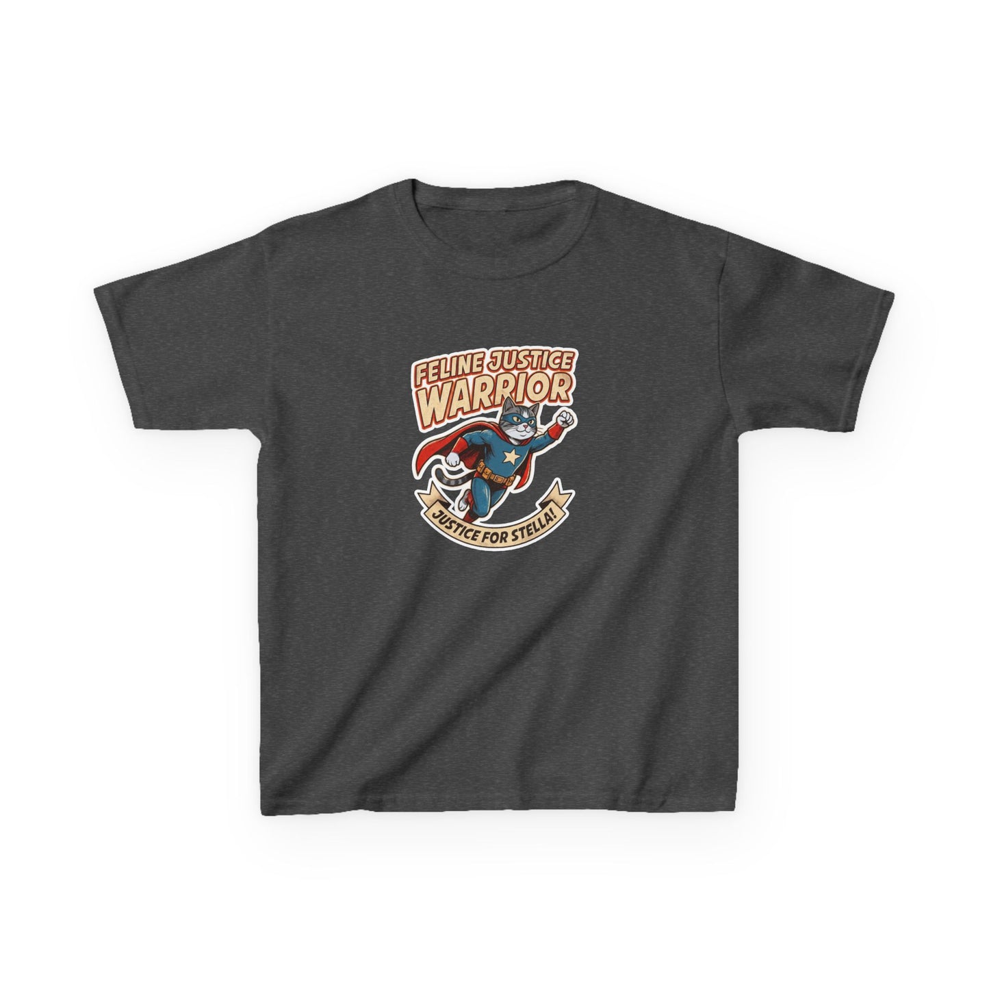Kids — Feline Justice Warrior Vintage Comic Character T-Shirt