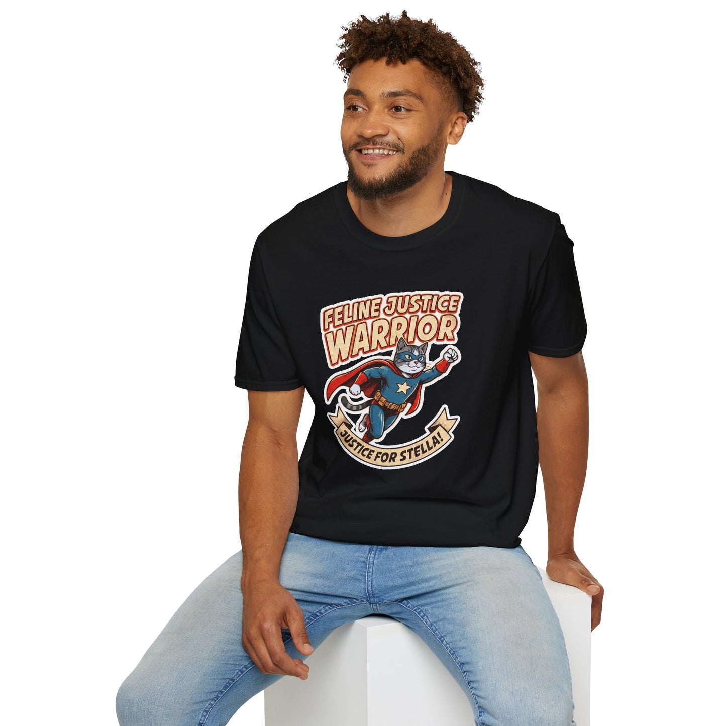 Feline Justice Warrior Vintage Comic Character T-Shirt