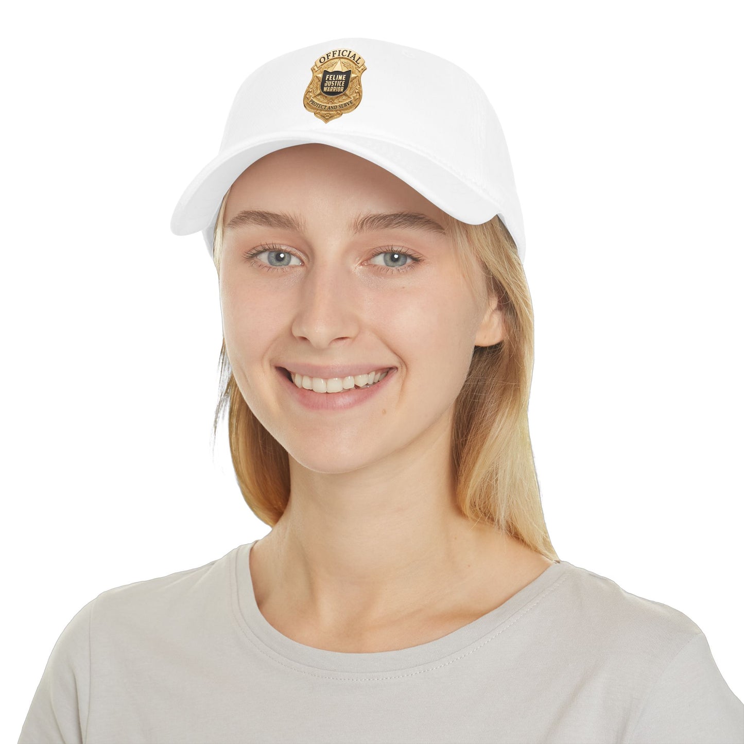 Feline Justice Warrior Gold Badge Baseball Cap