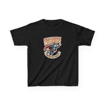 Kids — Feline Justice Warrior Vintage Comic Character T-Shirt