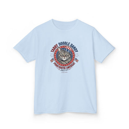 Kids Tabby Doodle Daddy Patriotic Cat T-Shirt
