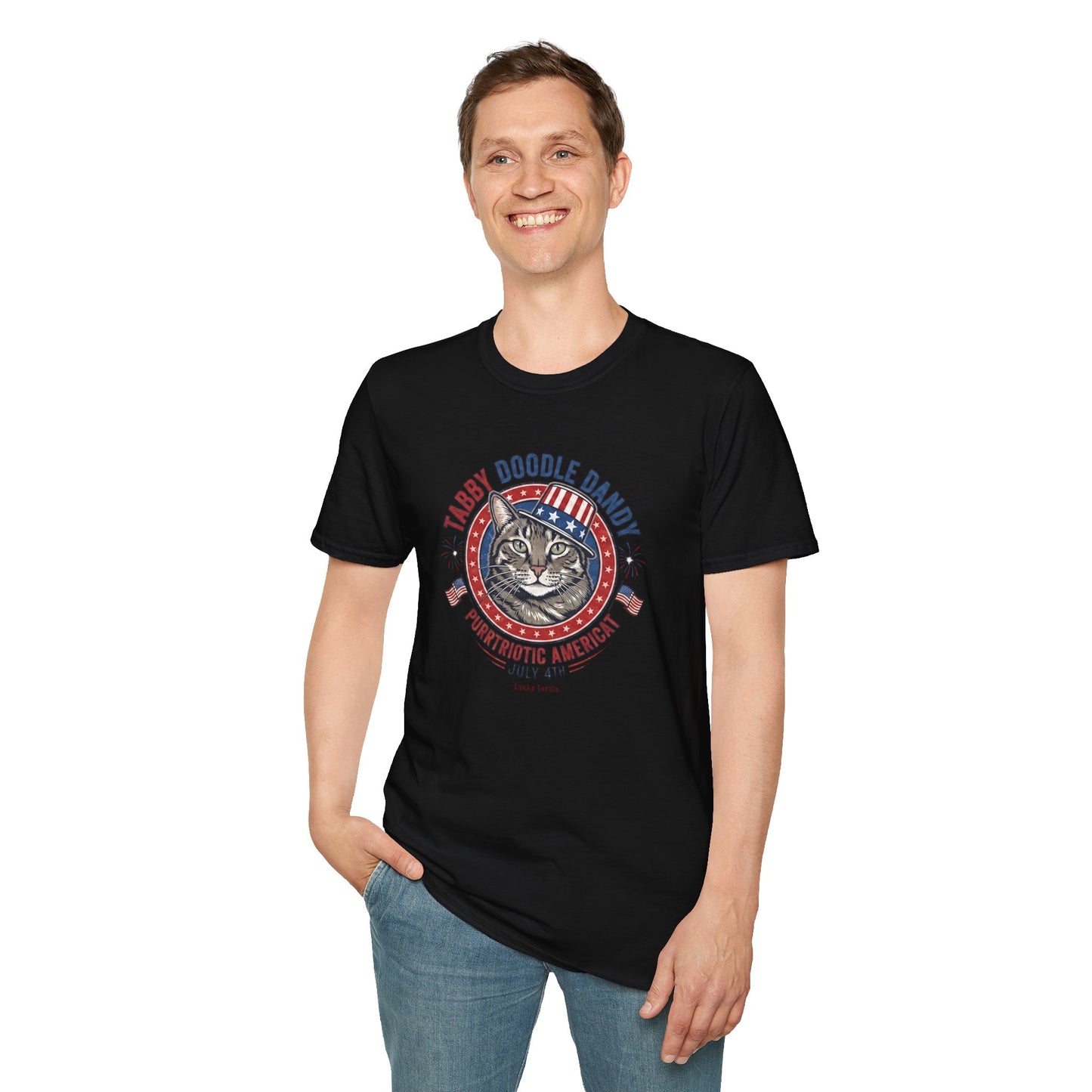Tabby Doodle Dandy Patriotic Cat T-Shirt