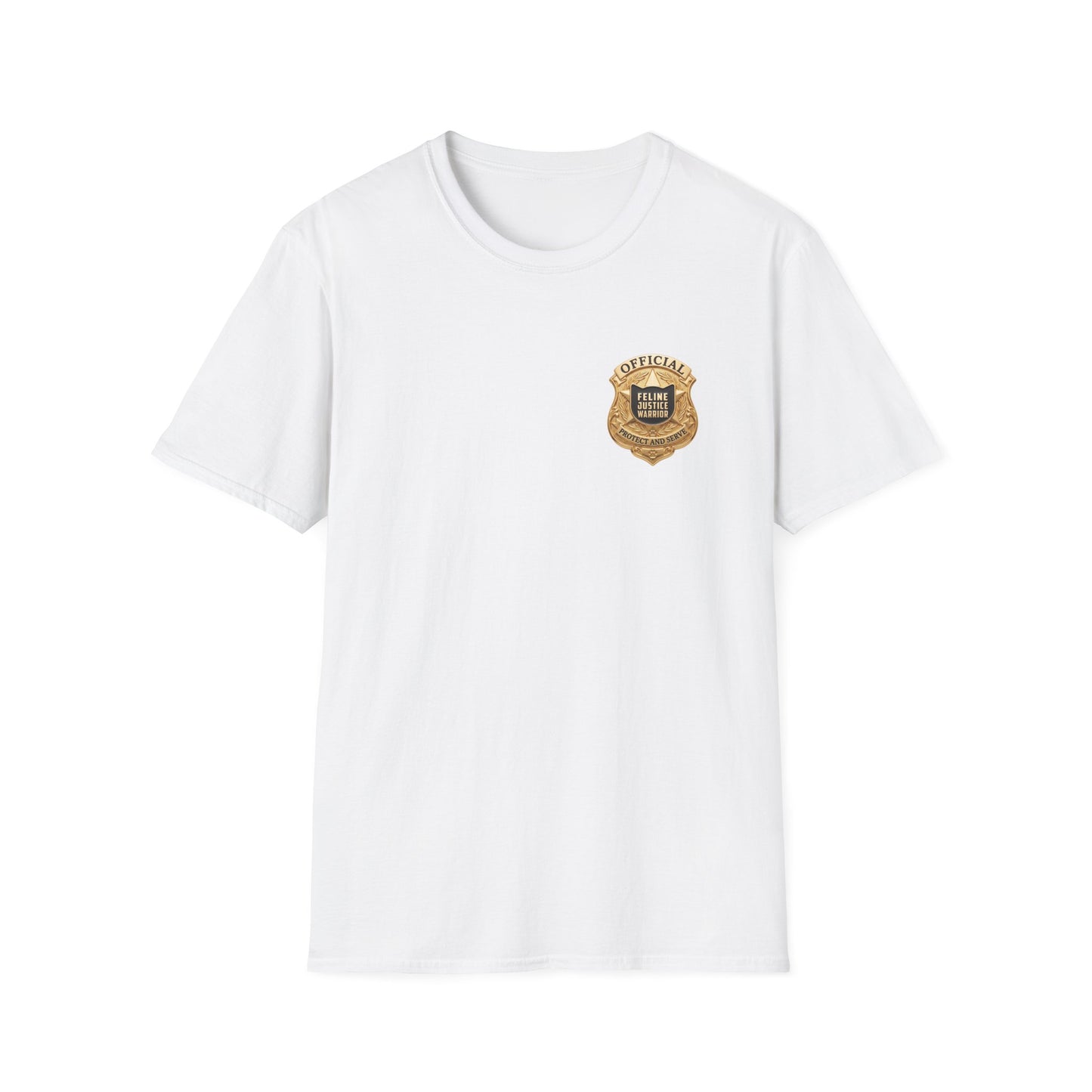 Feline Justice Warrior Gold Badge T-Shirt
