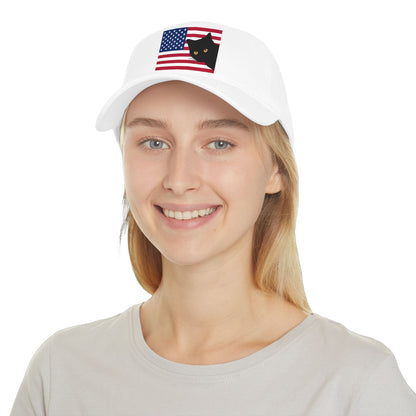 Black Cat American Flag Baseball Cap