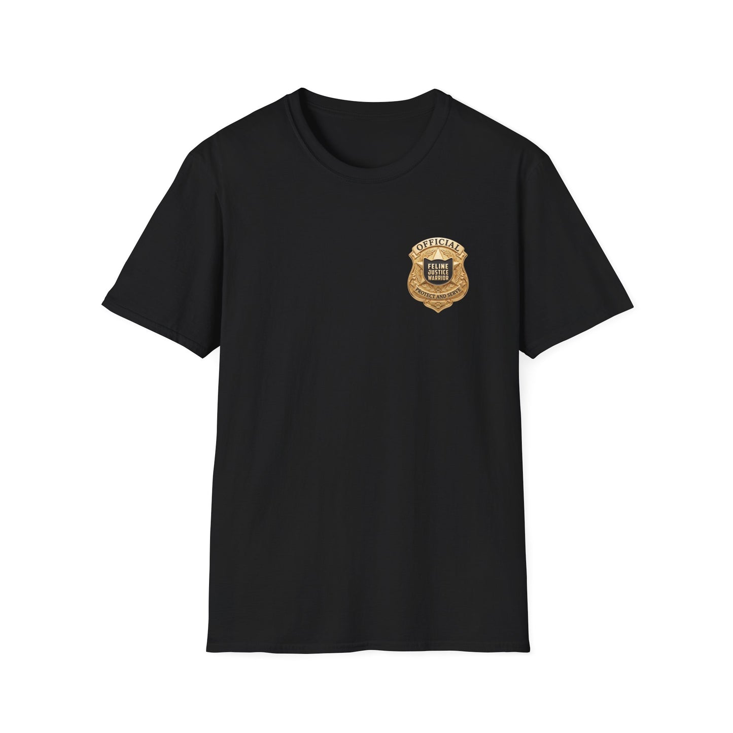 Feline Justice Warrior Gold Badge T-Shirt