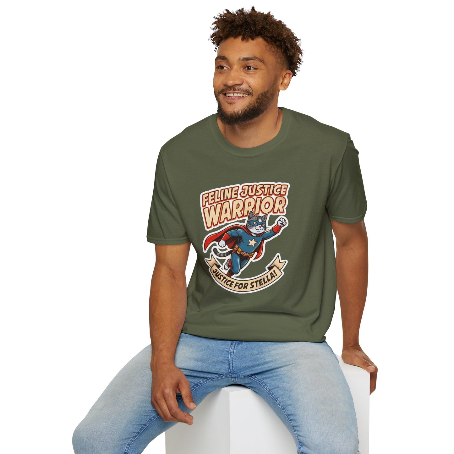 Feline Justice Warrior Vintage Comic Character T-Shirt