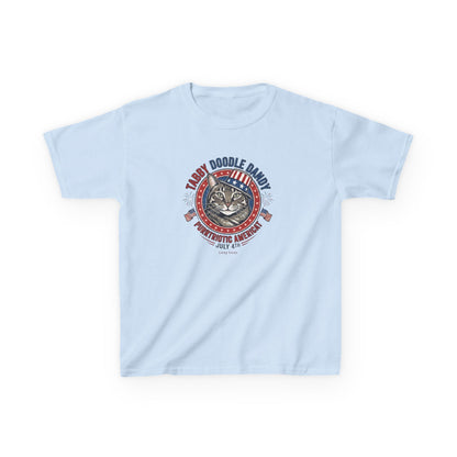 Kids Tabby Doodle Daddy Patriotic Cat T-Shirt