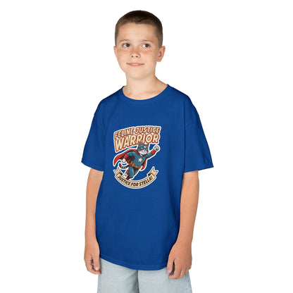 Kids — Feline Justice Warrior Vintage Comic Character T-Shirt