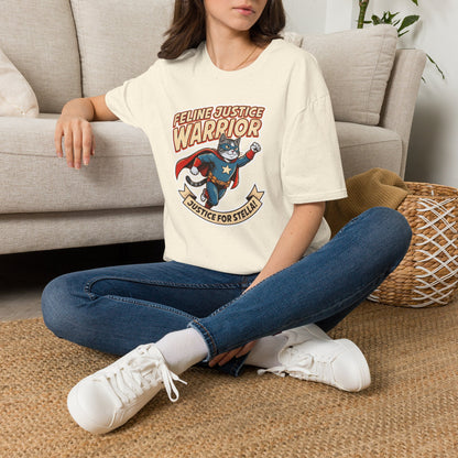 Feline Justice Warrior Vintage Comic Character T-Shirt