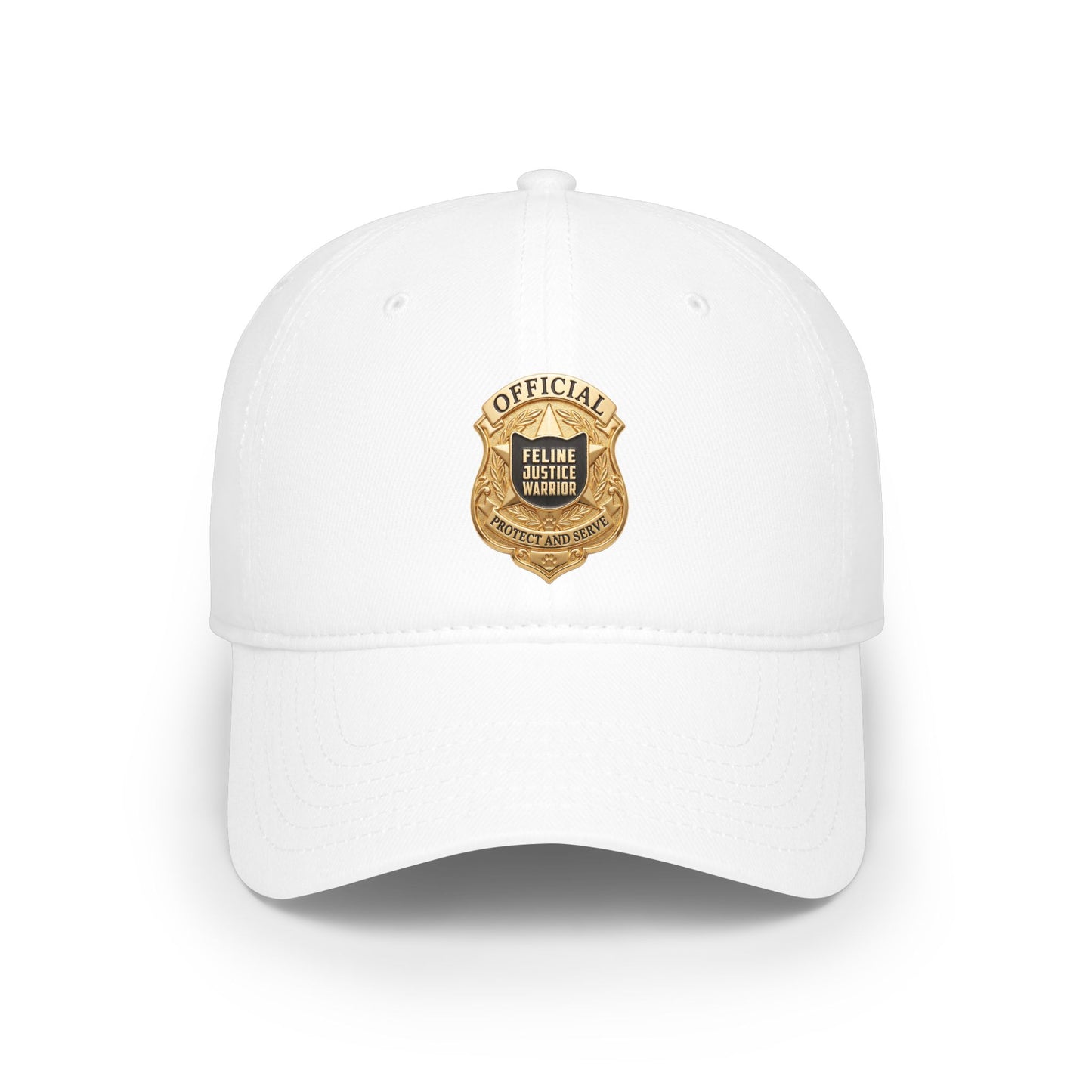Feline Justice Warrior Gold Badge Baseball Cap