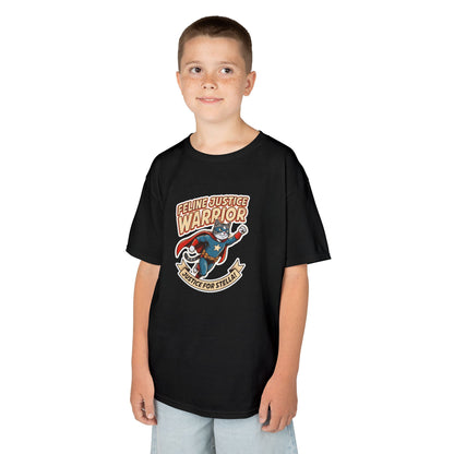 Kids — Feline Justice Warrior Vintage Comic Character T-Shirt