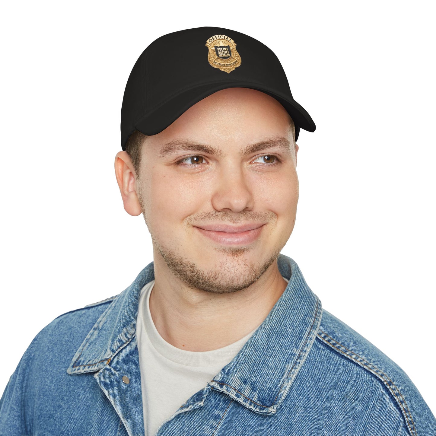 Feline Justice Warrior Gold Badge Baseball Cap