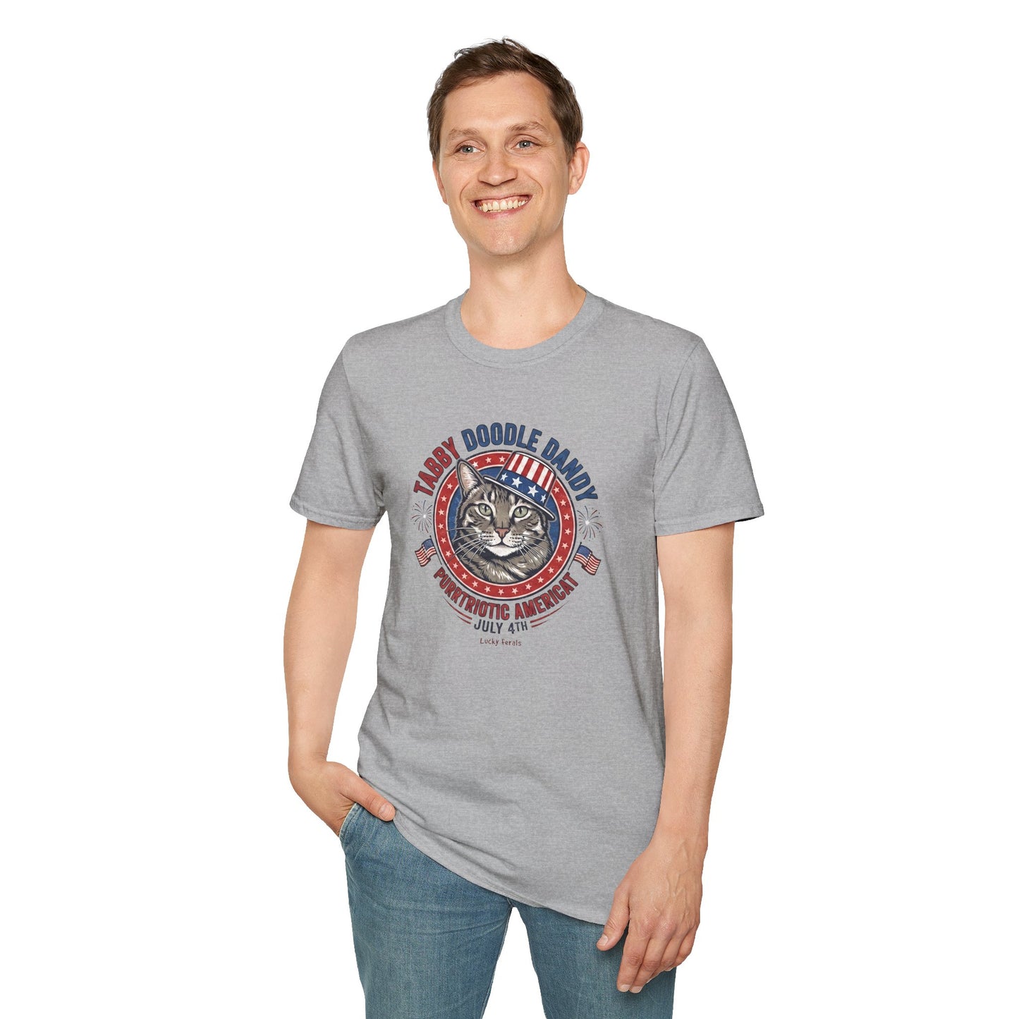 Tabby Doodle Dandy Patriotic Cat T-Shirt