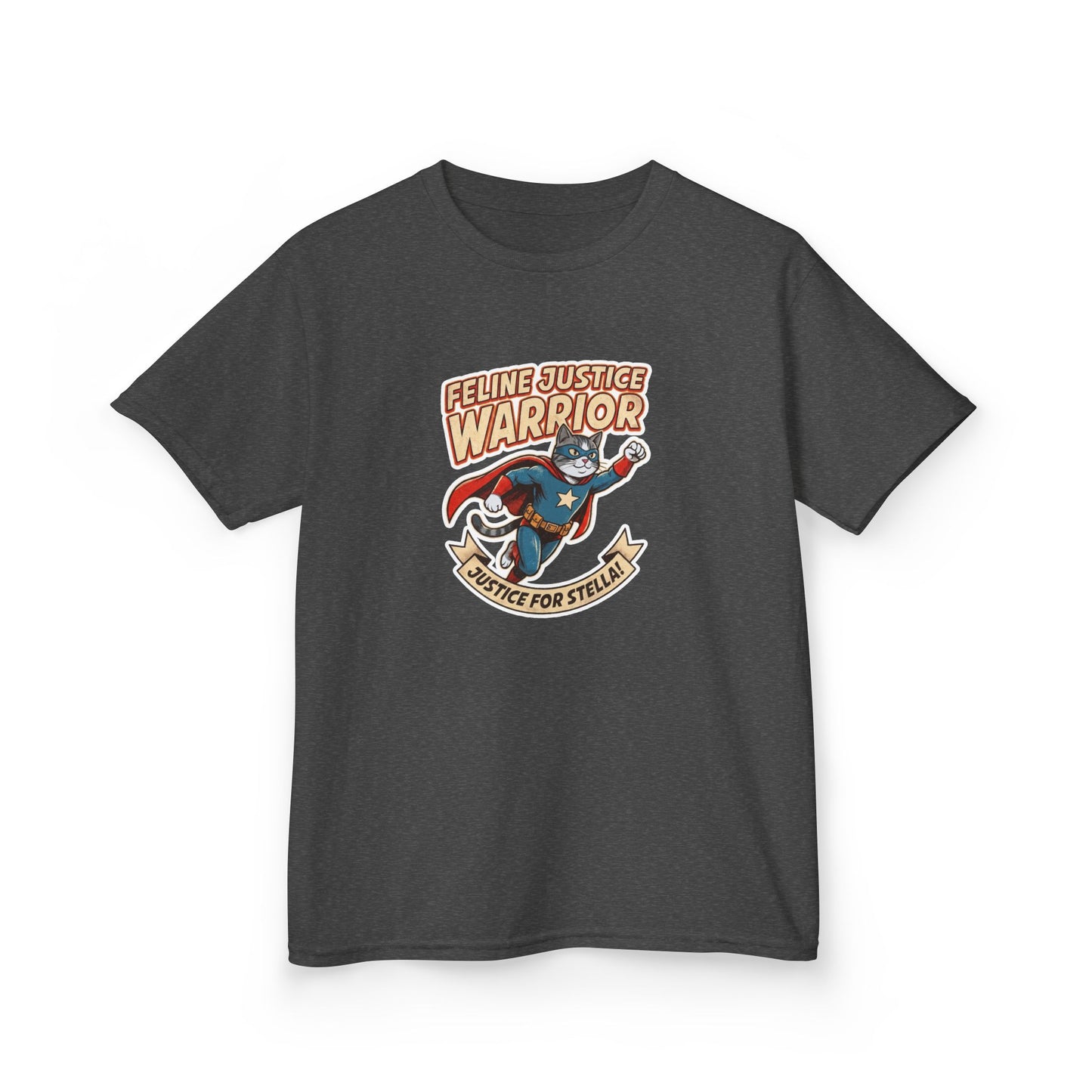 Kids — Feline Justice Warrior Vintage Comic Character T-Shirt