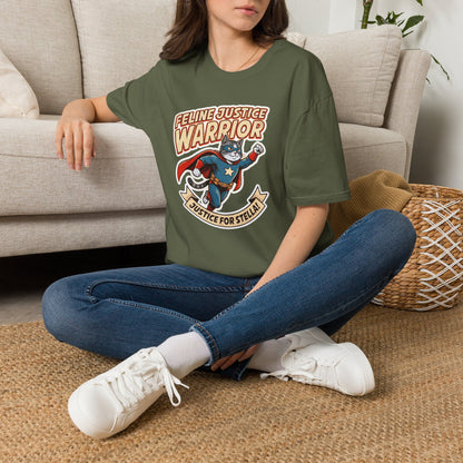 Feline Justice Warrior Vintage Comic Character T-Shirt