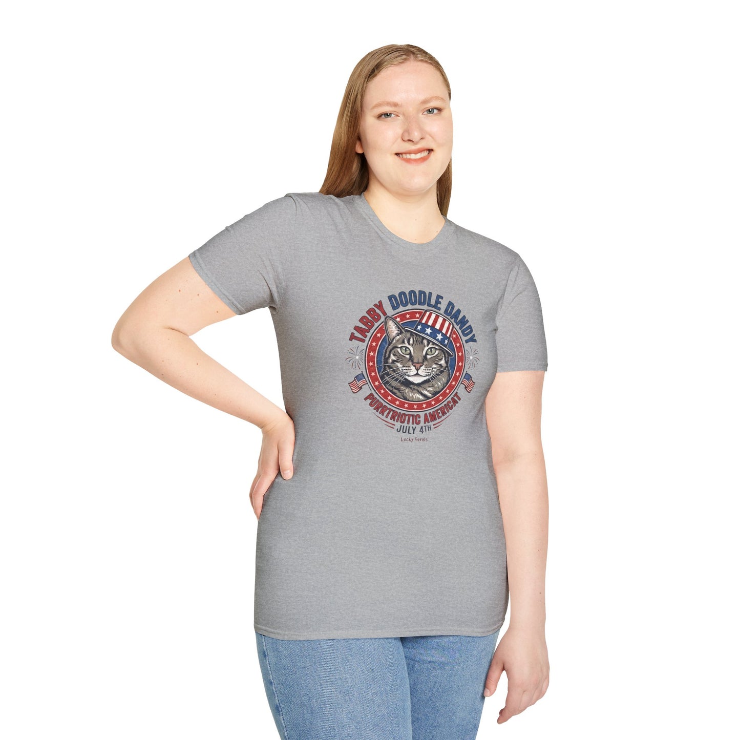 Tabby Doodle Dandy Patriotic Cat T-Shirt
