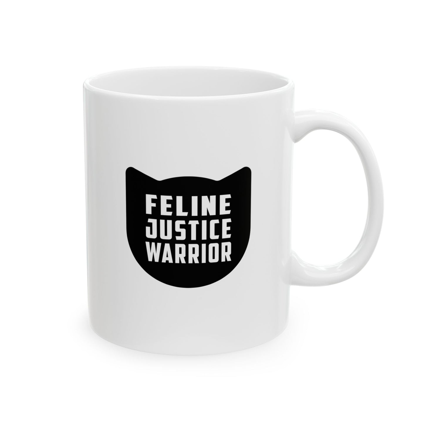 Feline Justice Warrior Logo Ceramic Mug (11oz)