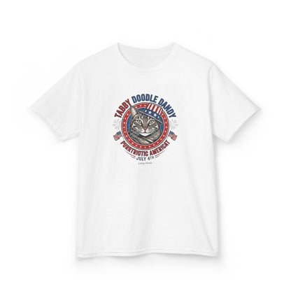 Kids Tabby Doodle Daddy Patriotic Cat T-Shirt