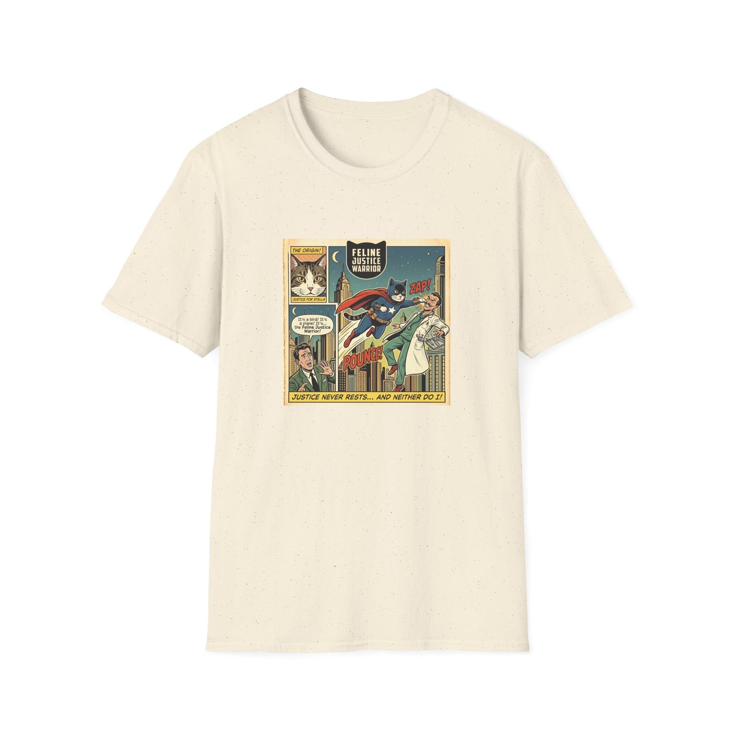 Feline Justice Warrior Vintage Comic T-Shirt