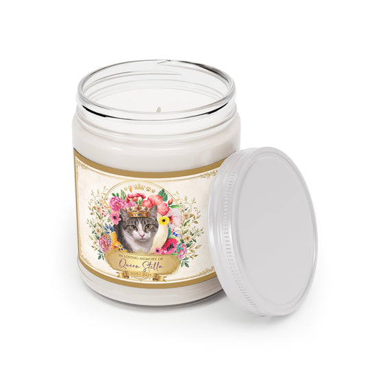 Queen Stella Memorial Soy Candle — 9oz Jar with White Lid