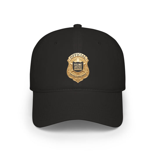 Feline Justice Warrior Gold Badge Baseball Cap