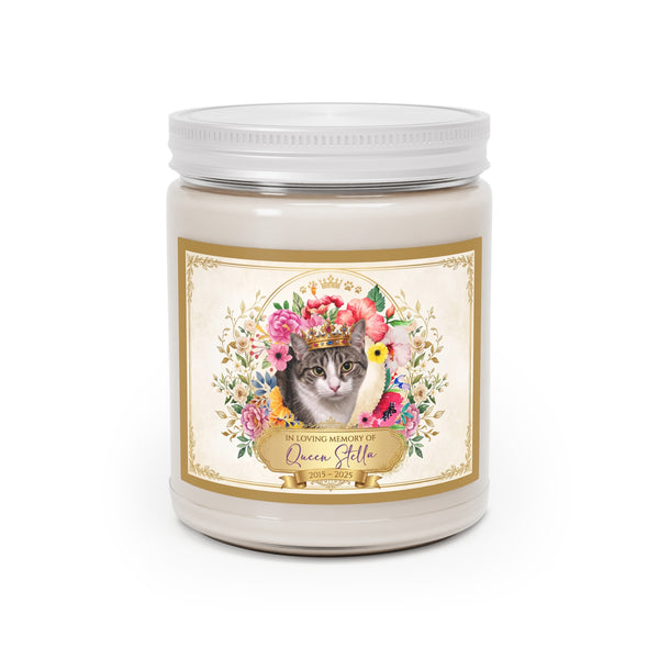 Queen Stella Memorial Soy Candle — 9oz Jar with White Lid