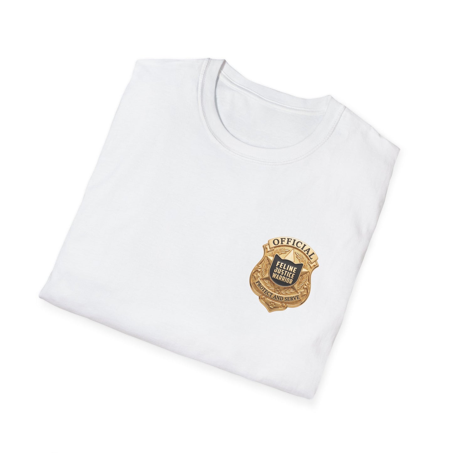 Feline Justice Warrior Gold Badge T-Shirt