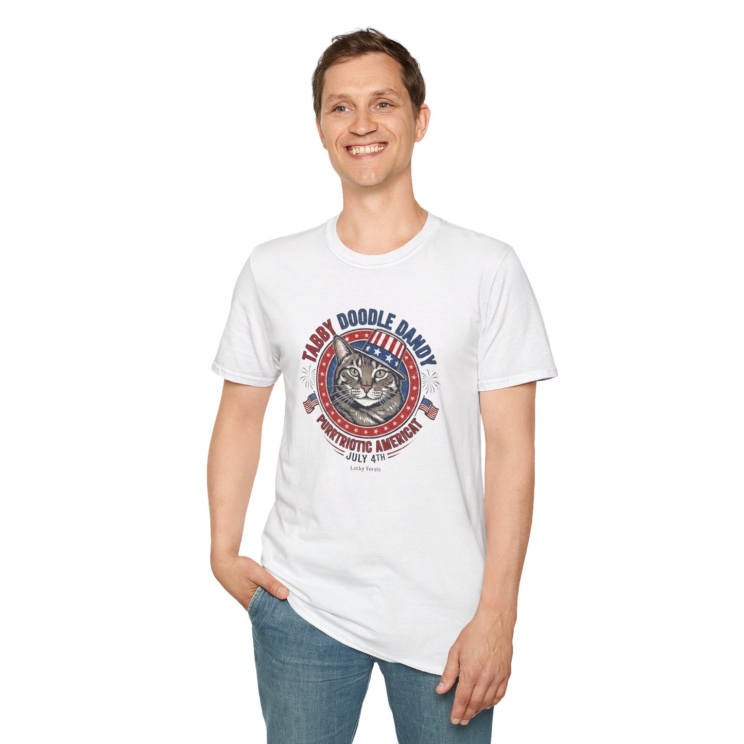 Tabby Doodle Dandy Patriotic Cat T-Shirt