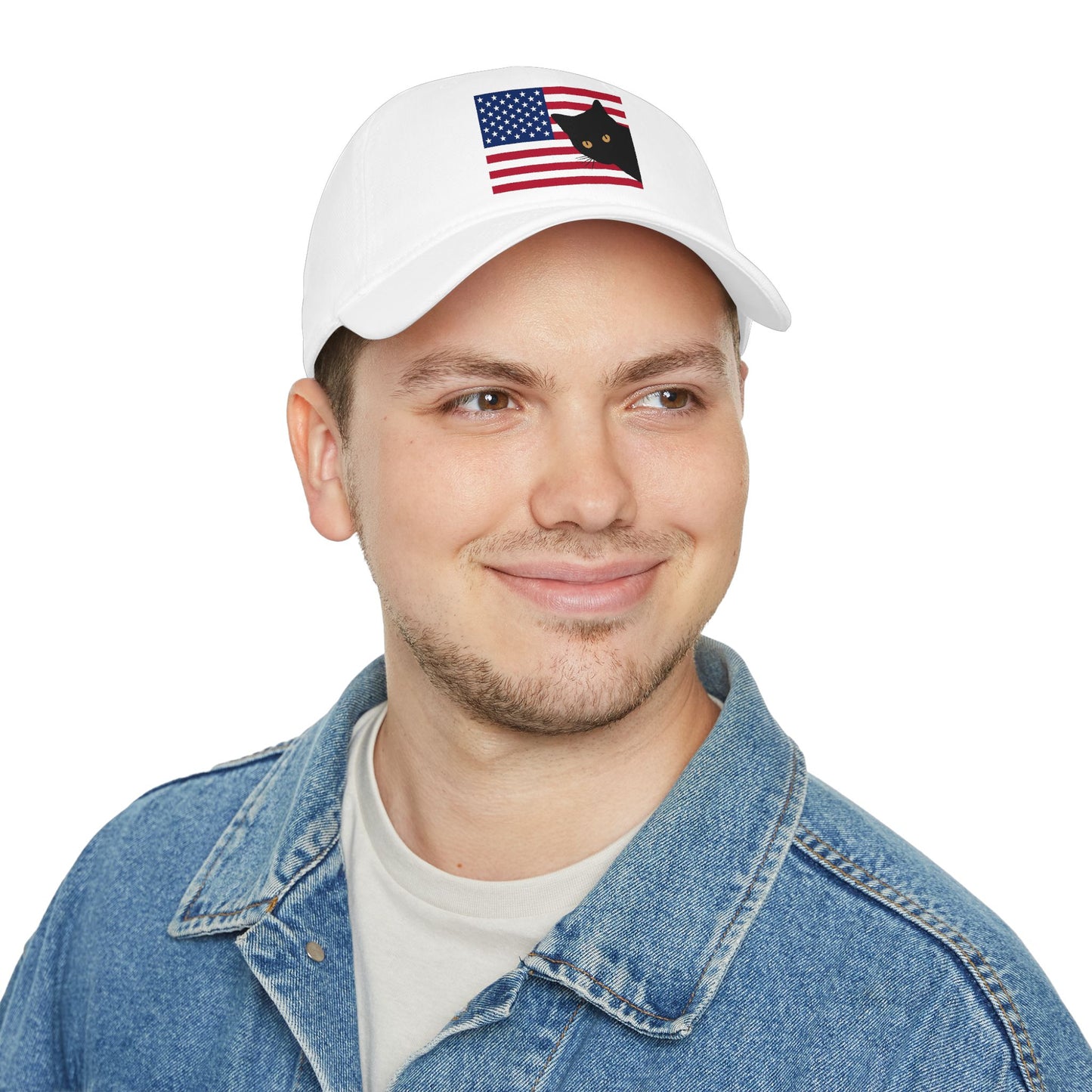 Black Cat American Flag Baseball Cap