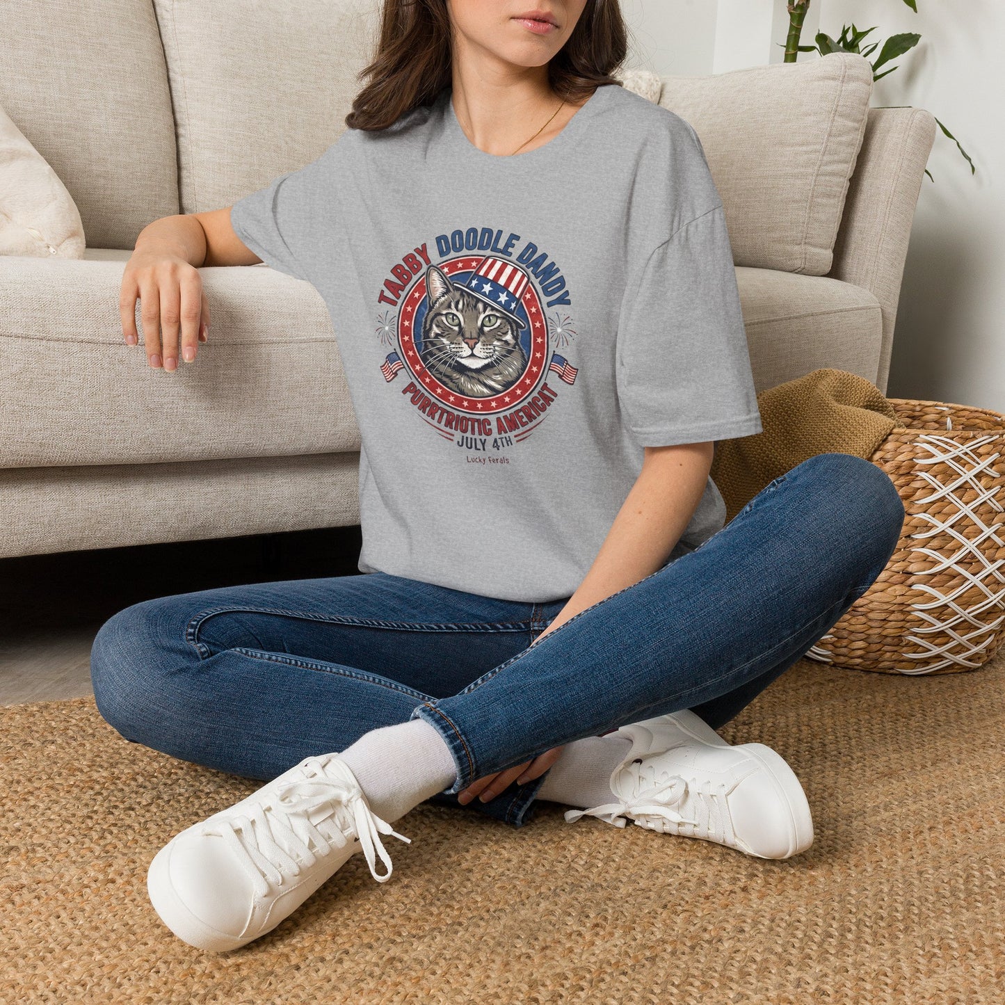 Tabby Doodle Dandy Patriotic Cat T-Shirt