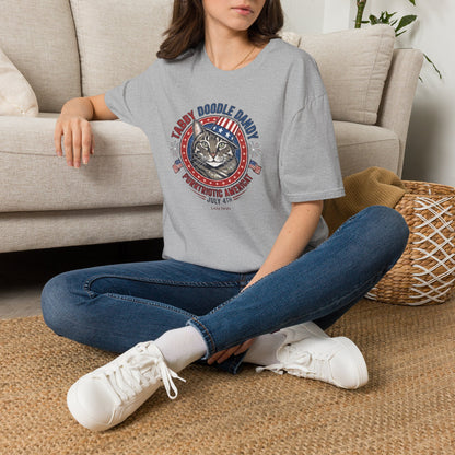 Tabby Doodle Dandy Patriotic Cat T-Shirt